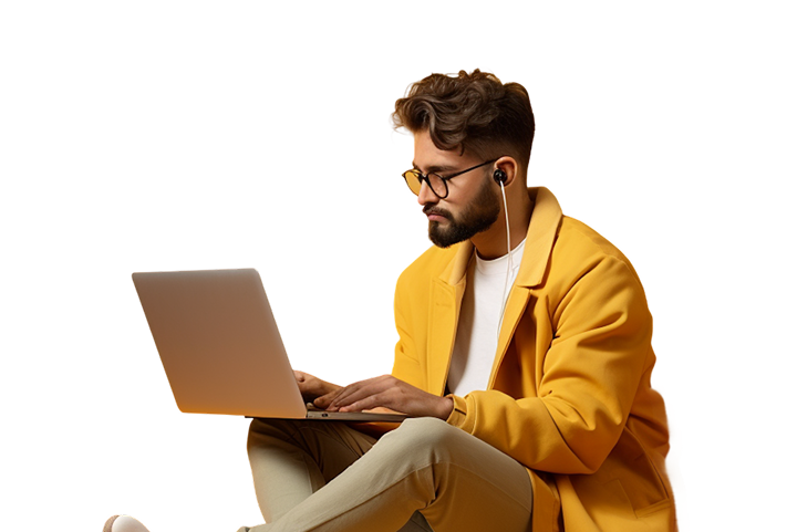 Person working on laptop